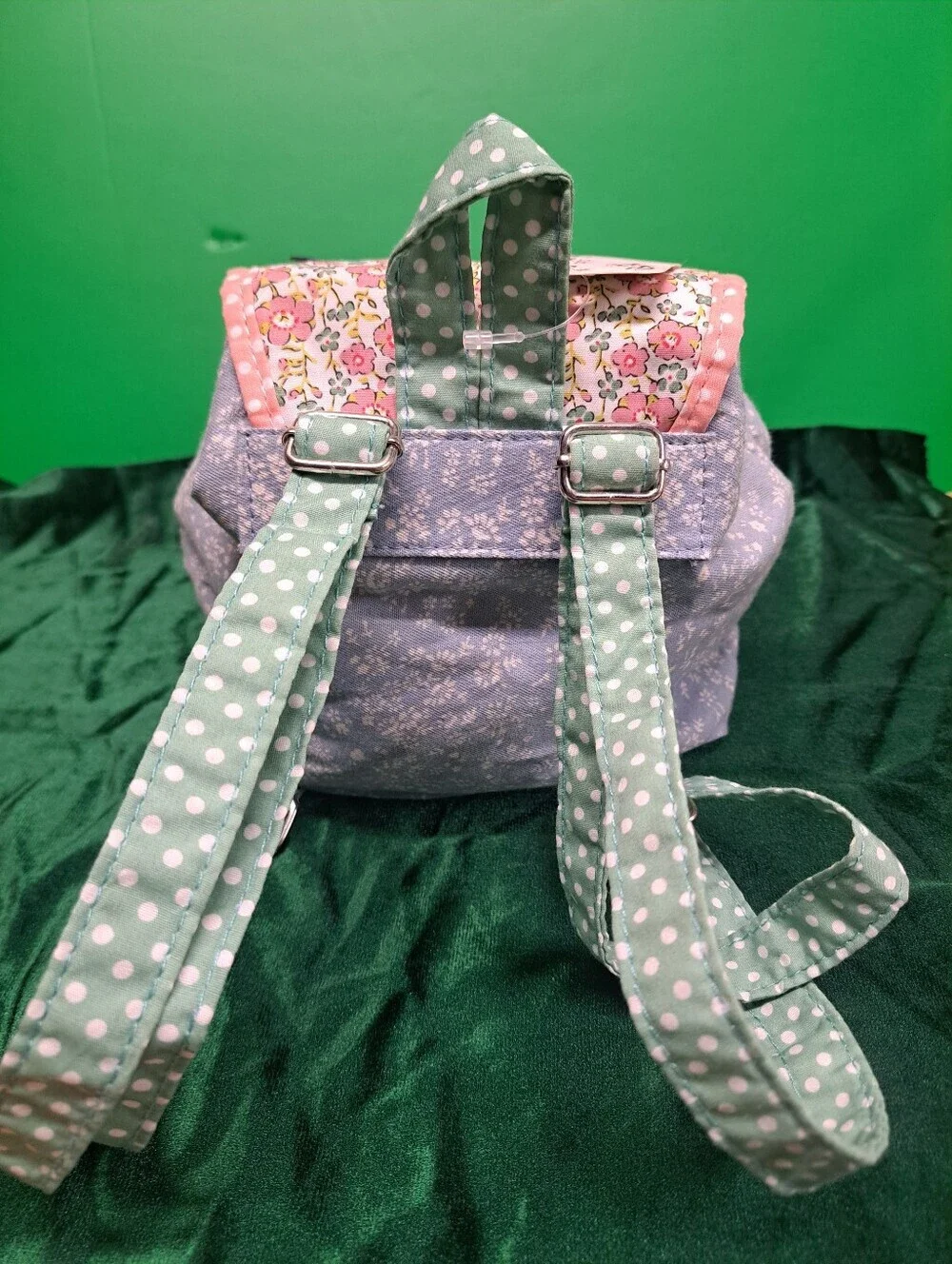 Claire's Pink & Mint Polka Dot Floral Mini Backpack